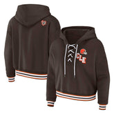 WEAR by Erin Andrews Women's Plus Size Lace-Up Pullover Hoodie - Cleveland Browns Hoodies