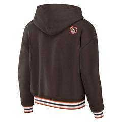 WEAR by Erin Andrews Women's Plus Size Lace-Up Pullover Hoodie - Cleveland Browns Hoodies