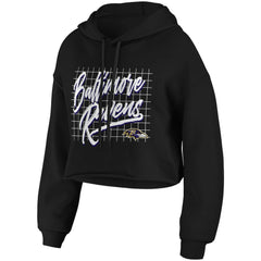 WEAR by Erin Andrews Women's Domestic Cropped Pullover Hoodie - Baltimore Ravens Hoodies