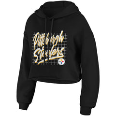 WEAR by Erin Andrews Women's Domestic Cropped Pullover Hoodie - Pittsburgh Steelers Hoodies