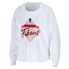 WEAR by Erin Andrews Women's Domestic Cropped Long Sleeve T-Shirt - Atlanta Falcons T-shirts