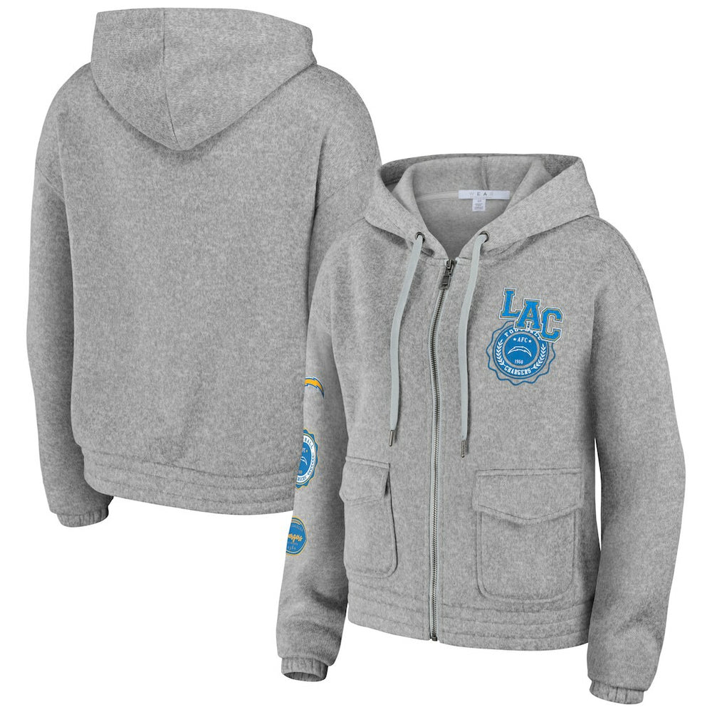 WEAR by Erin Andrews Women's Full-Zip Hoodie - Los Angeles Chargers Hoodies