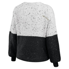 WEAR by Erin Andrews Women's Lighweight Modest Crop Color-Block Pullover Sweater - New Orleans Saints Pullover