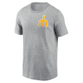 Heather Gray Seattle Mariners Nike Cooperstown Collection Large Logo 2-Hit T-Shirt