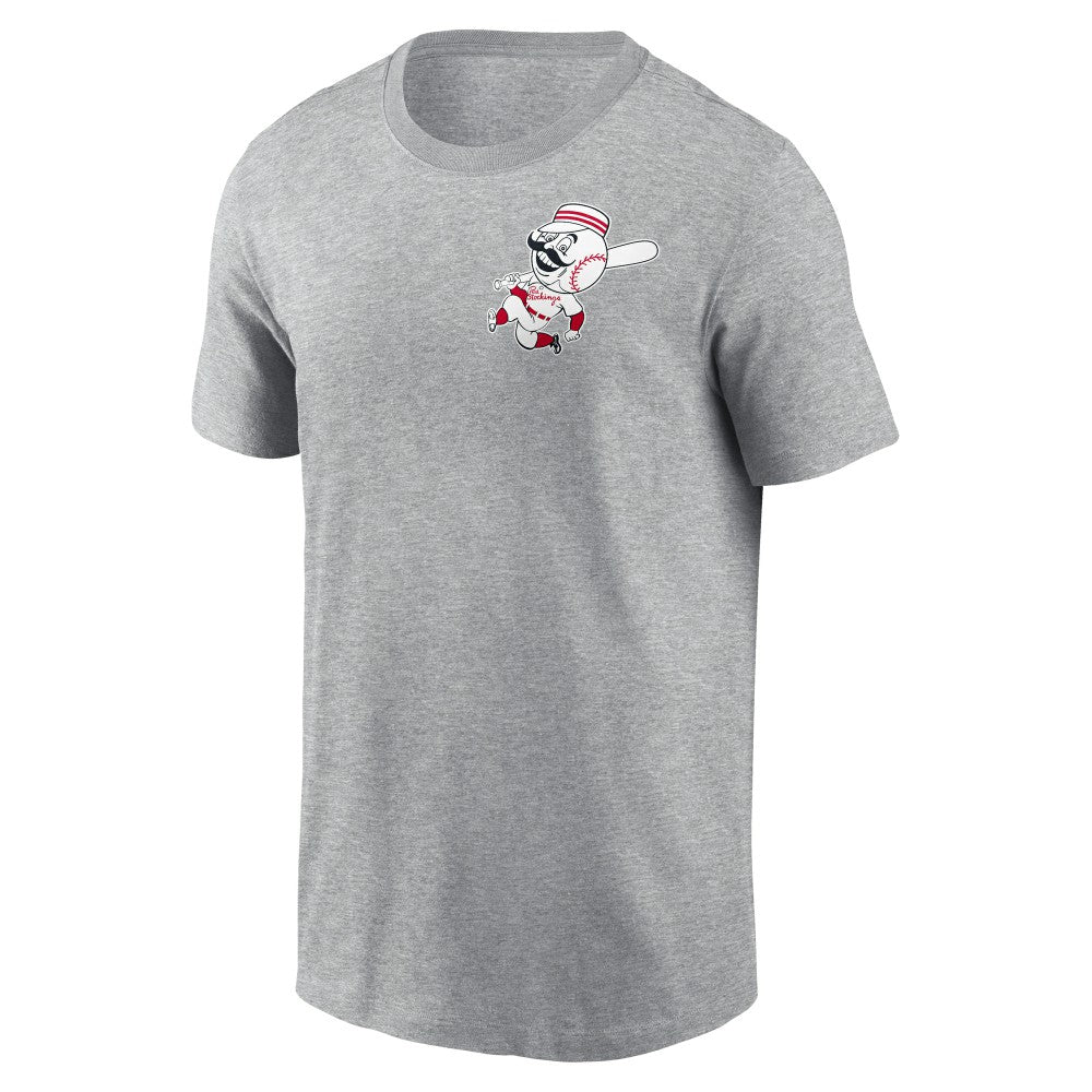 Heather Gray Cincinnati Reds Nike Cooperstown Collection Large Logo 2-Hit T-Shirt