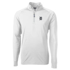 White Detroit Tigers Cutter & Buck Adapt Eco Knit Stretch Recycled Quarter-Zip Pullover Top