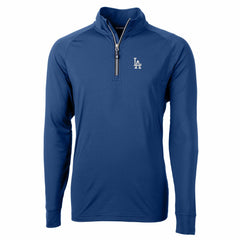 Royal Los Angeles Dodgers Cutter & Buck Adapt Eco Knit Stretch Recycled Quarter-Zip Pullover Top