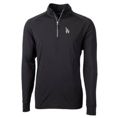 Black Los Angeles Dodgers Cutter & Buck Adapt Eco Knit Stretch Recycled Quarter-Zip Pullover Top