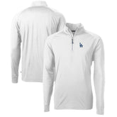 White Los Angeles Dodgers Cutter & Buck Adapt Eco Knit Stretch Recycled Quarter-Zip Pullover Top