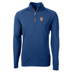 Royal New York Mets Cutter & Buck Adapt Eco Knit Stretch Recycled Quarter-Zip Pullover Top