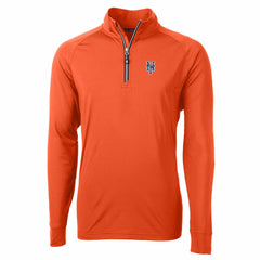 Orange New York Mets Cutter & Buck Adapt Eco Knit Stretch Recycled Quarter-Zip Pullover Top