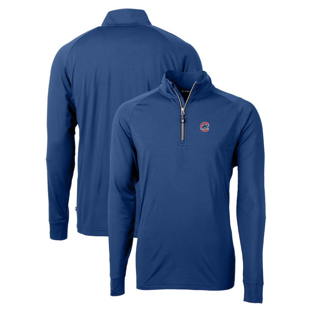 Royal Chicago Cubs Cutter & Buck Adapt Eco Knit Stretch Recycled Quarter-Zip Pullover Top