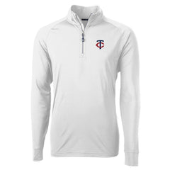White Minnesota Twins Cutter & Buck Adapt Eco Knit Stretch Recycled Quarter-Zip Pullover Top