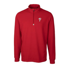 Red Philadelphia Phillies Cutter & Buck Traverse Stretch Quarter-Zip Pullover Top