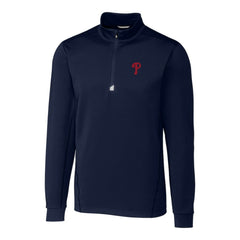 Navy Philadelphia Phillies Cutter & Buck Traverse Stretch Quarter-Zip Pullover Top