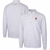 White Philadelphia Phillies Cutter & Buck Traverse Stretch Quarter-Zip Pullover Top