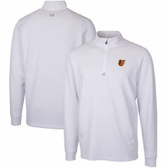 White Baltimore Orioles Cutter & Buck Traverse Stretch Quarter-Zip Pullover Top