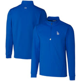 Royal Los Angeles Dodgers Cutter & Buck Traverse Stretch Quarter-Zip Pullover Top