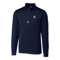 Navy New York Yankees Cutter & Buck Traverse Stretch Quarter-Zip Pullover Top