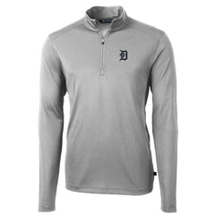 Gray Detroit Tigers Cutter & Buck Virtue Eco Pique Recycled Quarter-Zip Pullover Top