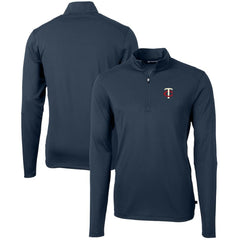 Navy Minnesota Twins Cutter & Buck Virtue Eco Pique Recycled Quarter-Zip Pullover Top