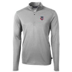 Gray Minnesota Twins Cutter & Buck Virtue Eco Pique Recycled Quarter-Zip Pullover Top
