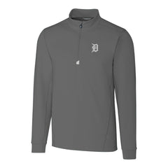 Gray Detroit Tigers Cutter & Buck Big & Tall Traverse Stretch Quarter-Zip Pullover Top