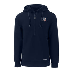 Navy New York Yankees Cutter & Buck Stars & Stripes Roam Eco Half-Zip Recycled Pullover Hoodie