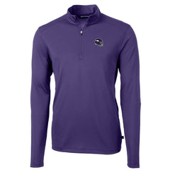Cutter & Buck Helmet Virtue Eco Pique Recycled Quarter-Zip Pullover Top - Minnesota Vikings Pullover