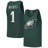 Jalen Hurts Majestic Threads Name & Number Tri-Blend Tank Top - Philadelphia Eagles Tops