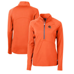 Cutter & Buck Women's Helmet Logo Adapt Eco Knit Stretch Recycled Half-Zip Pullover Top - Cincinnati Bengals Pullover