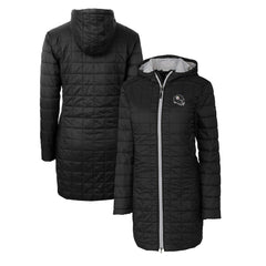Cutter & Buck Women's Helmet Logo Rainier Primaloft Eco Insulated Hooded Long Coat - Pittsburgh Steelers
