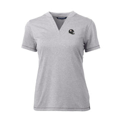 Cutter & Buck Women's Helmet Logo DryTec Forge Stretch V-Neck Blade Top - Pittsburgh Steelers Tops