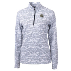 Cutter & Buck Women's Helmet Logo Traverse Camo Print Stretch Quarter-Zip Pullover Top - New Orleans Saints Pullover
