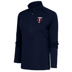 Navy Minnesota Twins Antigua Women's Tribute Half-Zip Pullover Top