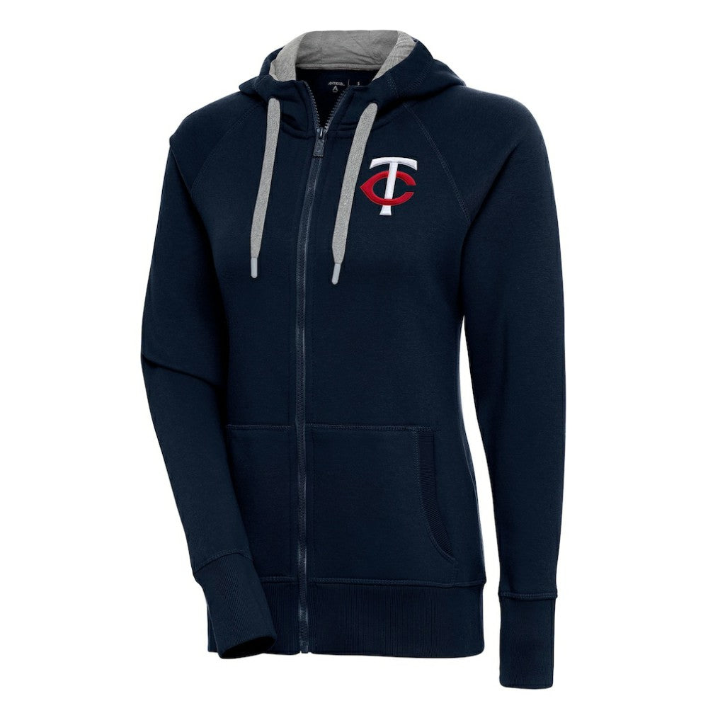 Navy Minnesota Twins Antigua Women's Victory Full-Zip Hoodie