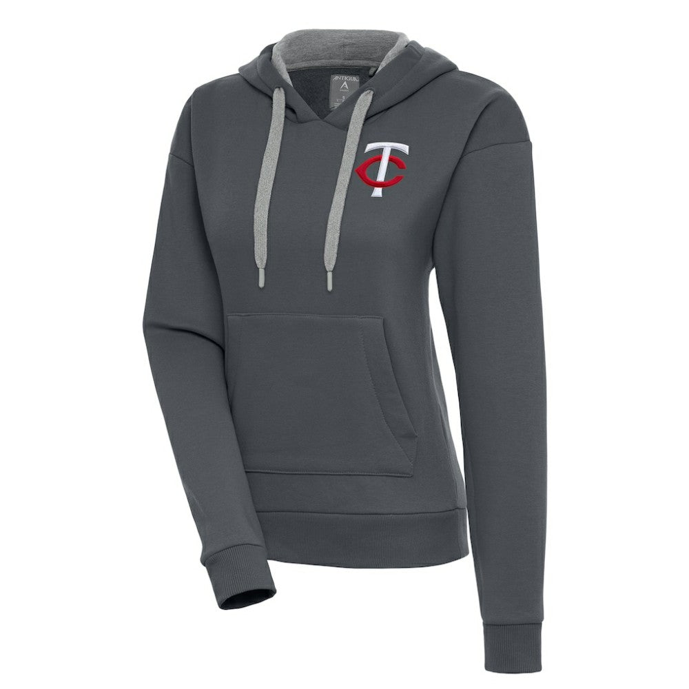 Charcoal Minnesota Twins Antigua Women's Victory Pullover Hoodie