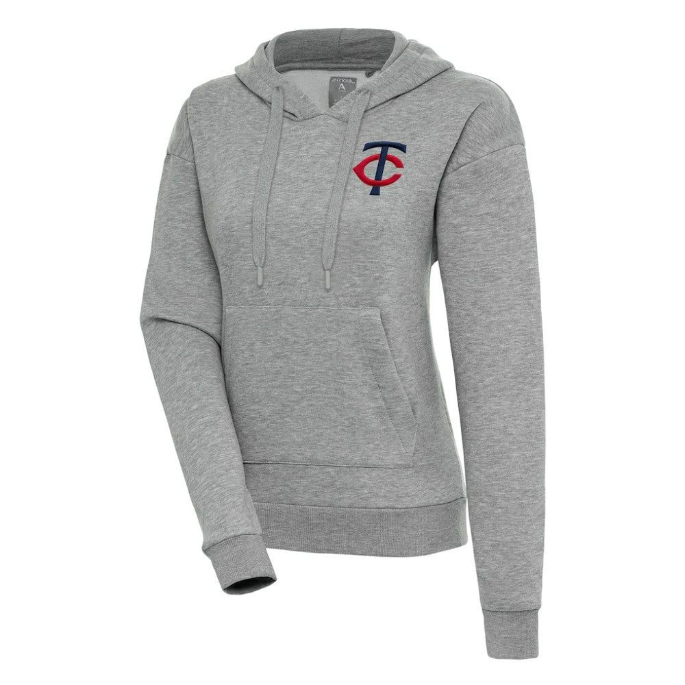 Heather Gray Minnesota Twins Antigua Women's Victory Pullover Hoodie