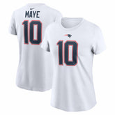 Drake Maye Women's Player Name & Number T-Shirt - New England Patriots T-shirts