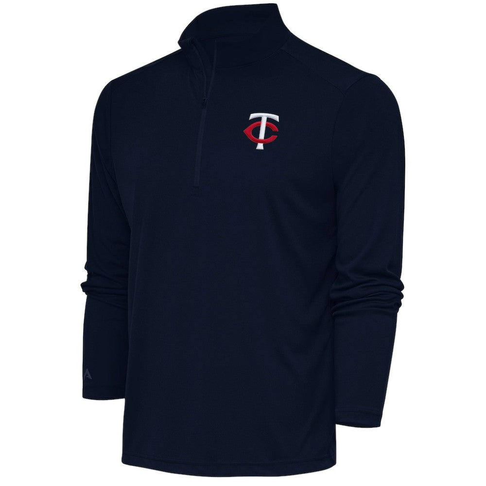 Navy Minnesota Twins Antigua Tribute Quarter-Zip Pullover Top