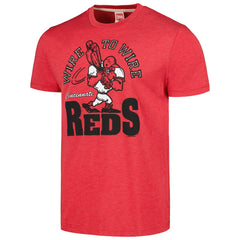 Red Cincinnati Reds Homage Doodle Collection Wire to Wire Tri-Blend T-Shirt