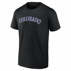 Black Colorado Rockies Logo Athletic Wordmark T-Shirt