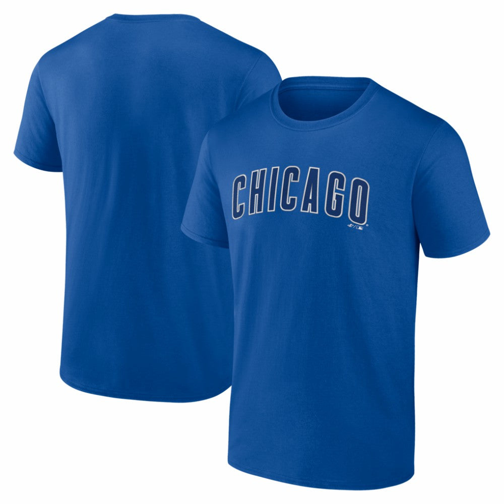 Royal Chicago Cubs Logo Athletic Wordmark T-Shirt