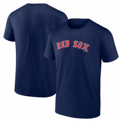 Navy Boston Red Sox Logo Athletic Wordmark T-Shirt