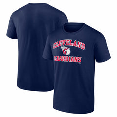 Navy Cleveland Guardians Logo Athletic Heart and Soul T-Shirt