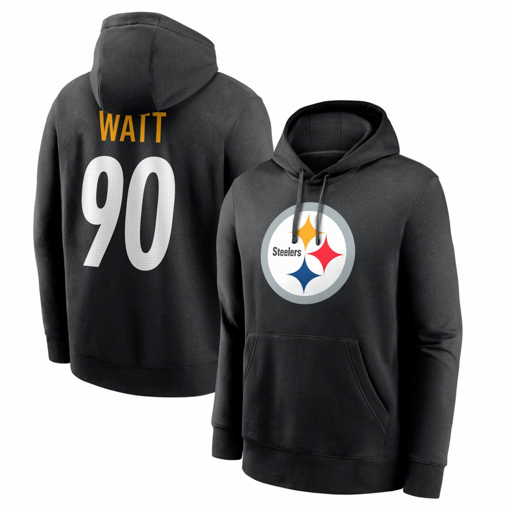 T.J. Watt Name & Number Fleece Hoodie - Pittsburgh Steelers Hoodies