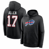Josh Allen Name & Number Fleece Hoodie - Buffalo Bills Hoodies