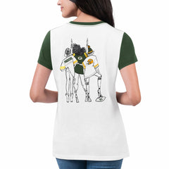 G-III 4Her by Carl Banks Women's Fashion Illustration T-Shirt - Green Bay Packers T-shirts
