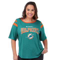 G-III 4Her by Carl Banks Women's Plus Size Linebacker T-Shirt - Miami Dolphins T-shirts