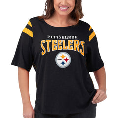 G-III 4Her by Carl Banks Women's Plus Size Linebacker T-Shirt - Pittsburgh Steelers T-shirts